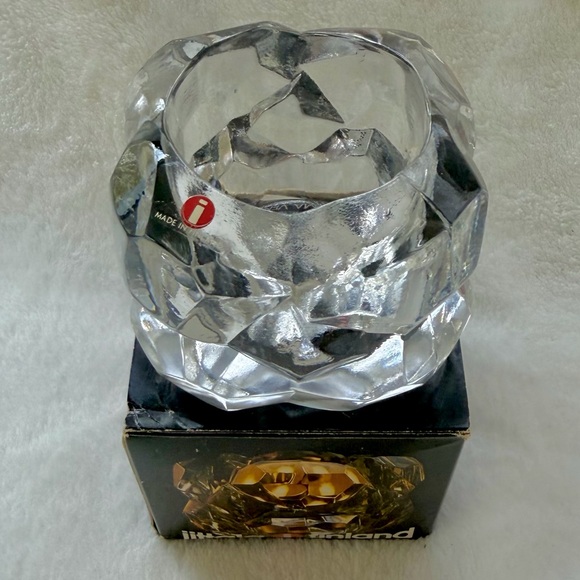 Iittala Finland Crystal Votive Candle Holder Corona Design Jorma Vennola Vintage - Picture 3 of 10